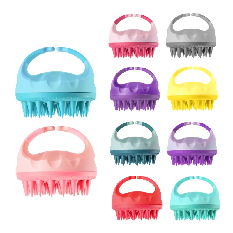 

Shampoo Brush Hair Scalp Massager Wet Dry Hair Shampoo Brushes Soft Silicon Rubber Brush Hair Cleaning Body Scrubber
