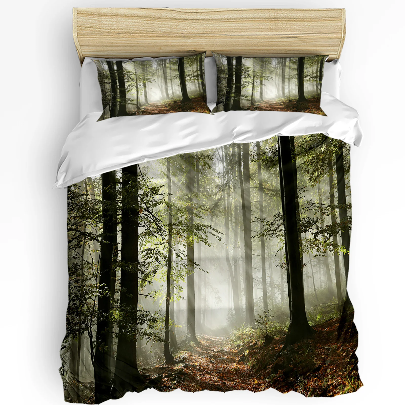 

3pcs Bedding Set Jungle Sunlight Trees Branches Landscape Duvet Cover Pillow Case Boy Kid Teen Girl Bedding Covers Set