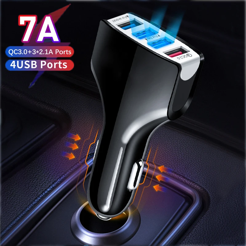 Car Usb Adapter 35W Quick Charger Station for iPhone 13 12 11 Pro max Xiaomi mobile phone Samsung Galaxy S20 LG Pixel and More