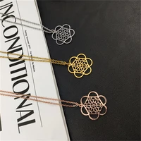stainless steel jewelry necklace for women personality flower pattern pendant cross chain fashion simple flower necklace present