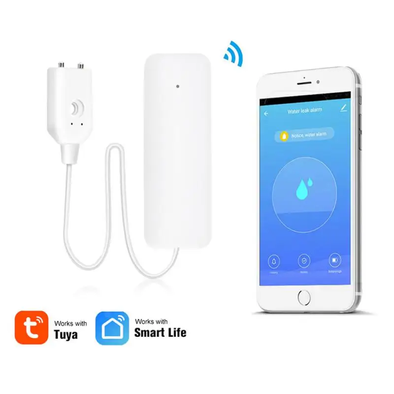 

Water Leakage Alarm Detector WiFi /ZigBee Home Alarm Flood Alert Overflow Security System Compatible with Tuya Smart Life APP