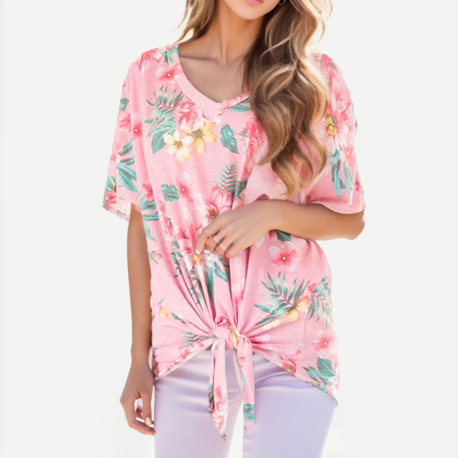 

Womens Summer T Shirts Cotton Ladies Basic Tops Neck Blouse Vintage Flower Printed Tees Compression Shirt Long Sleeve