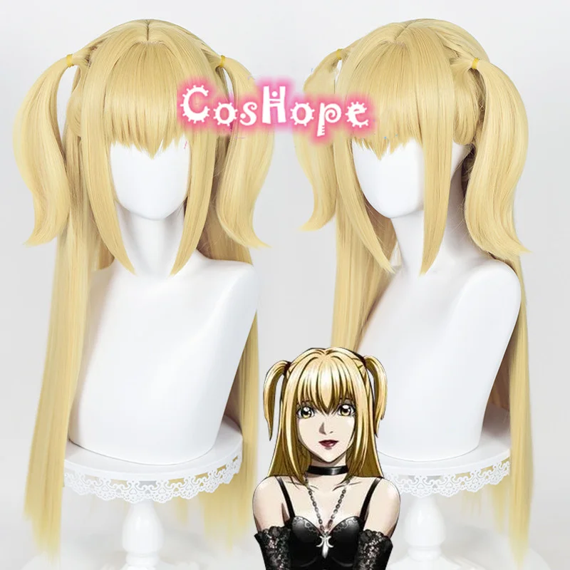 Misa Amane Cosplay Wig Death Note Cosplay Women 70cm Long Golden Wig Cosplay Anime Cosplay Wig Heat Resistant Synthetic Wigs