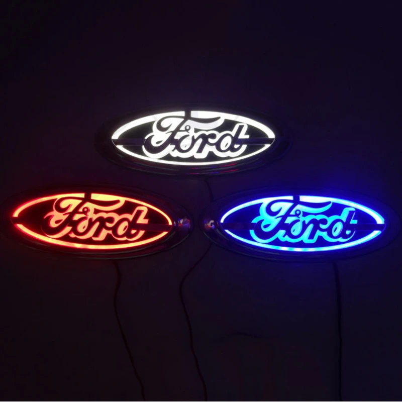 

Car LED Emblem 5D Light Stickers for Ford Logo Mustang Fusion Transit Focus Mk2 Mk3 Mondeo Fiesta Mk6 Ranger Kuga Explorer Badge