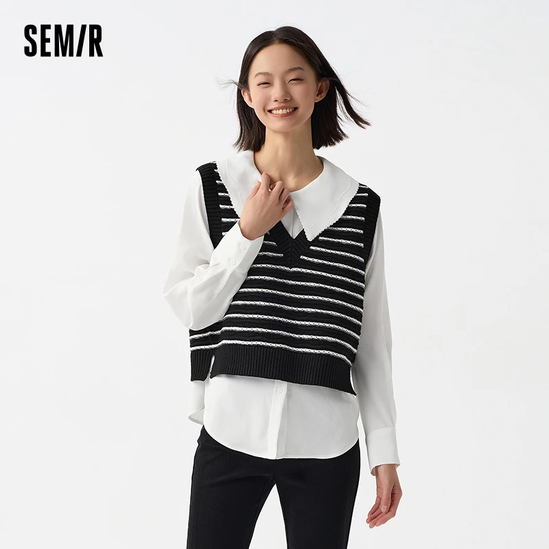 Semir блузка с длинными рукавами женская шифоновая большими лацканами короткий