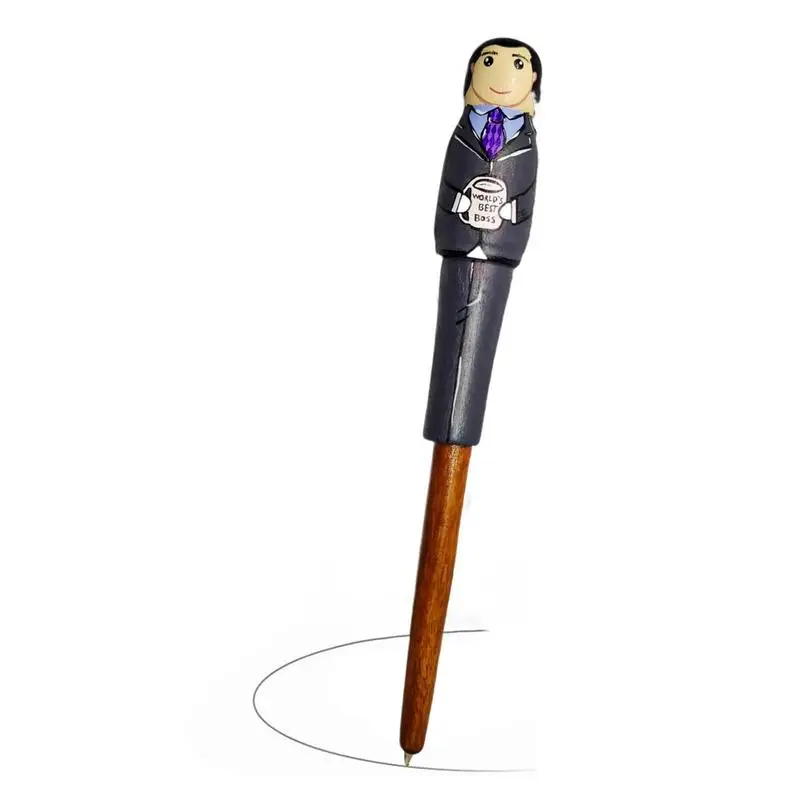 

Black Ballpoint Pens Black Writing Pen Colorful Wooden Pens With Smooth Writing Small Sculpture Desktop Decor Valentine's Day