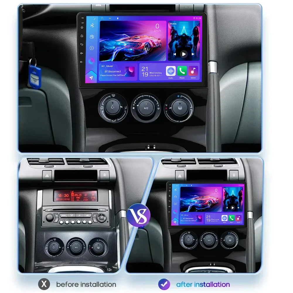 Фото Автомобильный радиоприемник Android 15 для Peugeot 3008 5008 AT MT 2009 2012-2016 Мультимедийный видеоплеер Навигация GPS WIFI 4G LET 7862 BT 5.0 №2