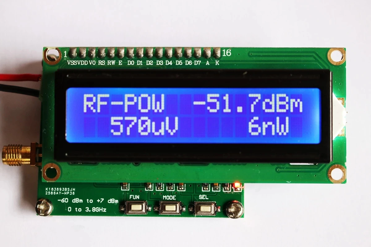 

HP368 Digital RF power meter 50Hz~3.8GHz -60～+7 dBm For Radio Frequency Measuring Module 0.1 dBm Accuracy