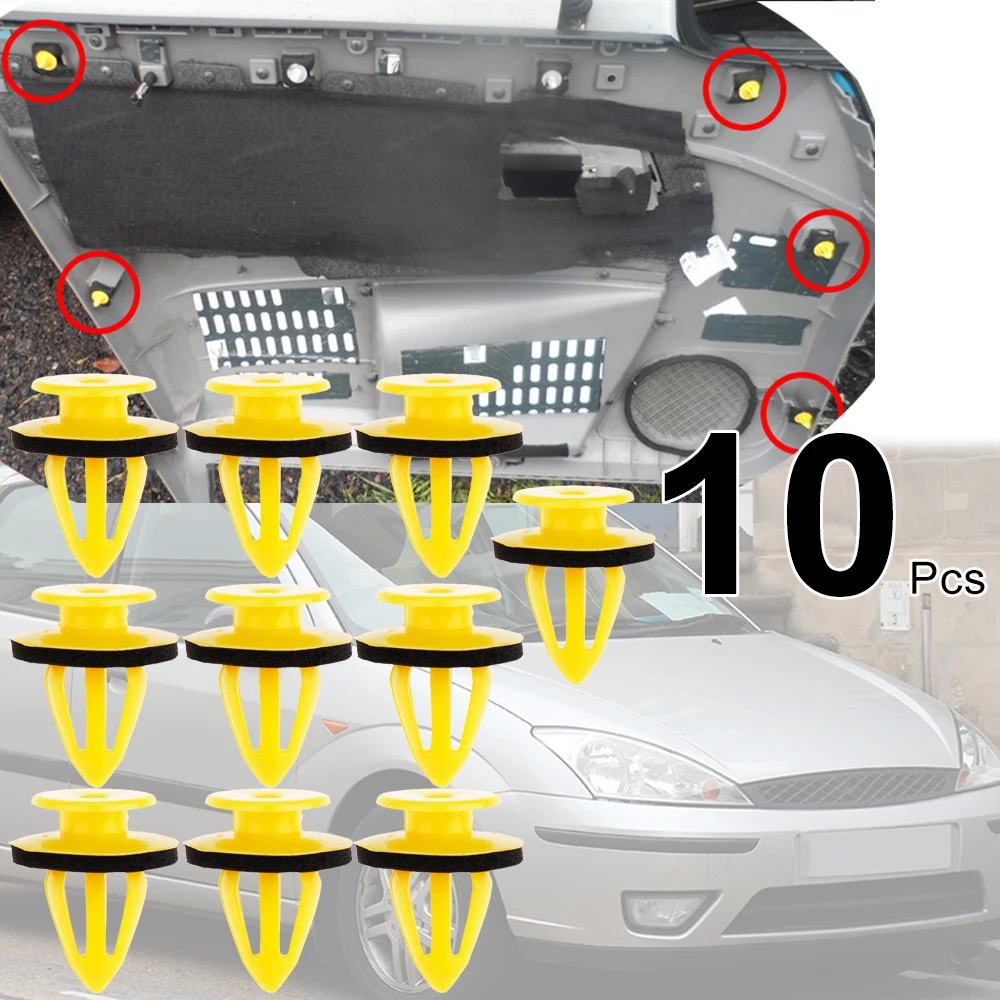 

10 шт. для Ford Focus 2 C307 1998-2012 C-MAX KA BE146 Fiesta MK4 BE91 Galaxy MK1 MK2 V191 MK3 дверная панель, накладка, заклепка, зажим