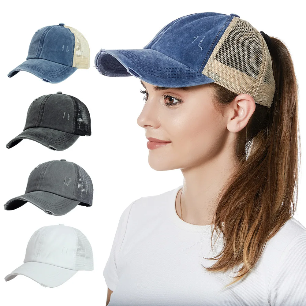 

Ponycap Messy High Bun Ponytail Adjustable Glitter Mesh Trucker Baseball Cap
