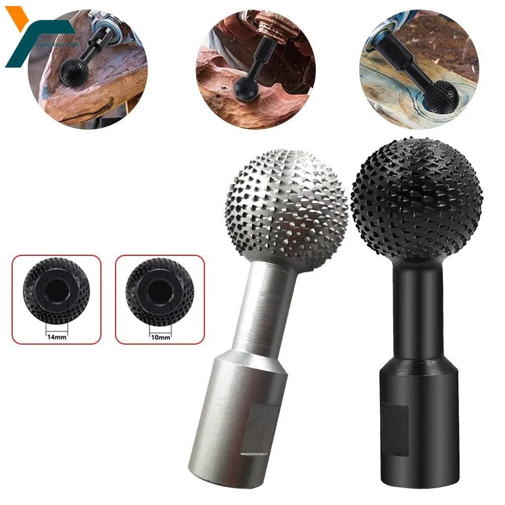 

M10/M4 Spherical Grinding Head Ball Chisel Rotary Burr File Spoon Planing Pit File Woodworking Tool For 100/125 Angle Grinder