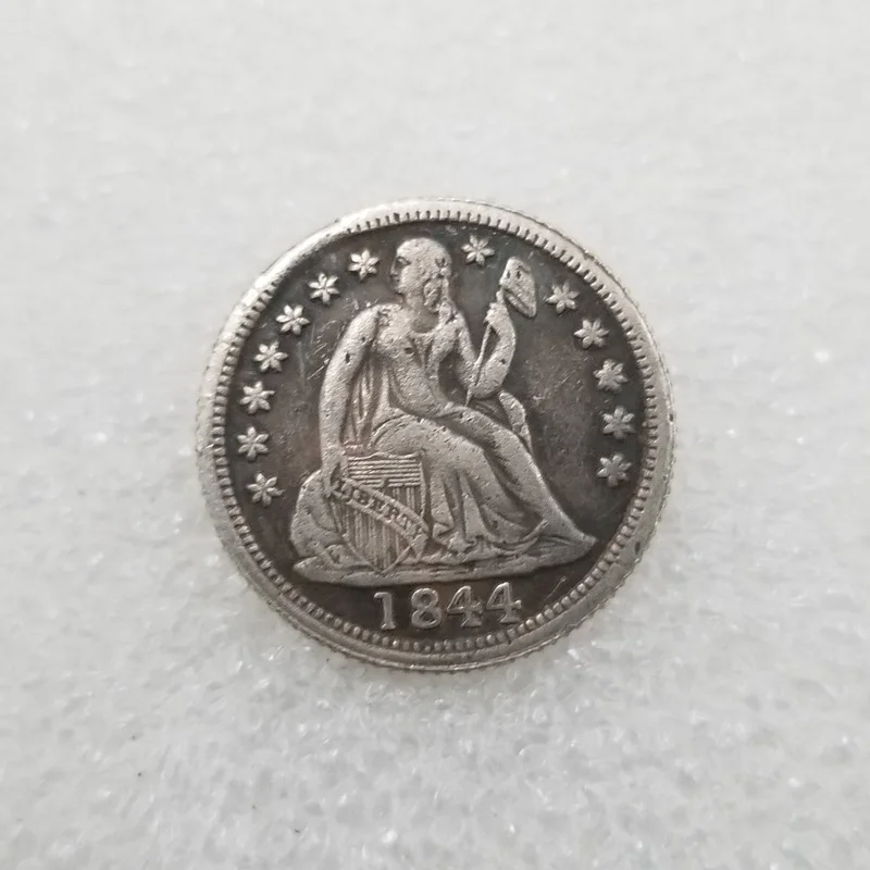 

American 1844 One Dime Brass Silver-plated Commemorative Collectible Coin Gift Lucky Challenge Coin