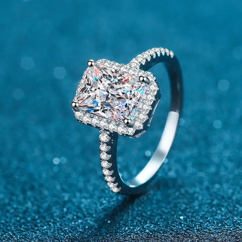 

Сертифицированное обручальное кольцо с муассанитом с блестящей огранкой, кольца с бриллиантами 1 карат, кольца из стерлингового серебра, свадебные подарки