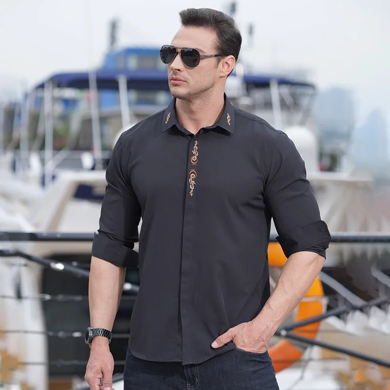 High Quality Blusas Camisa Masculina Shirts for Men Clothing Ropa Camisas De Hombre Chemise Homme Large Size Long Sleeve Blouses