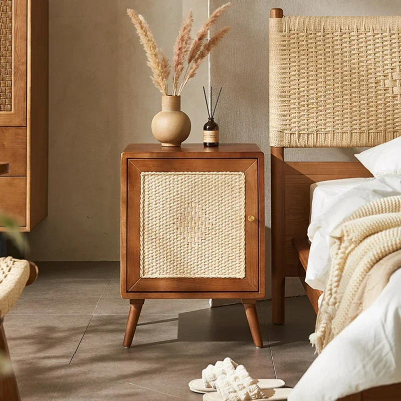 Скандинавская прикроватная тумбочка стол ящик шкаф узкая для хранения