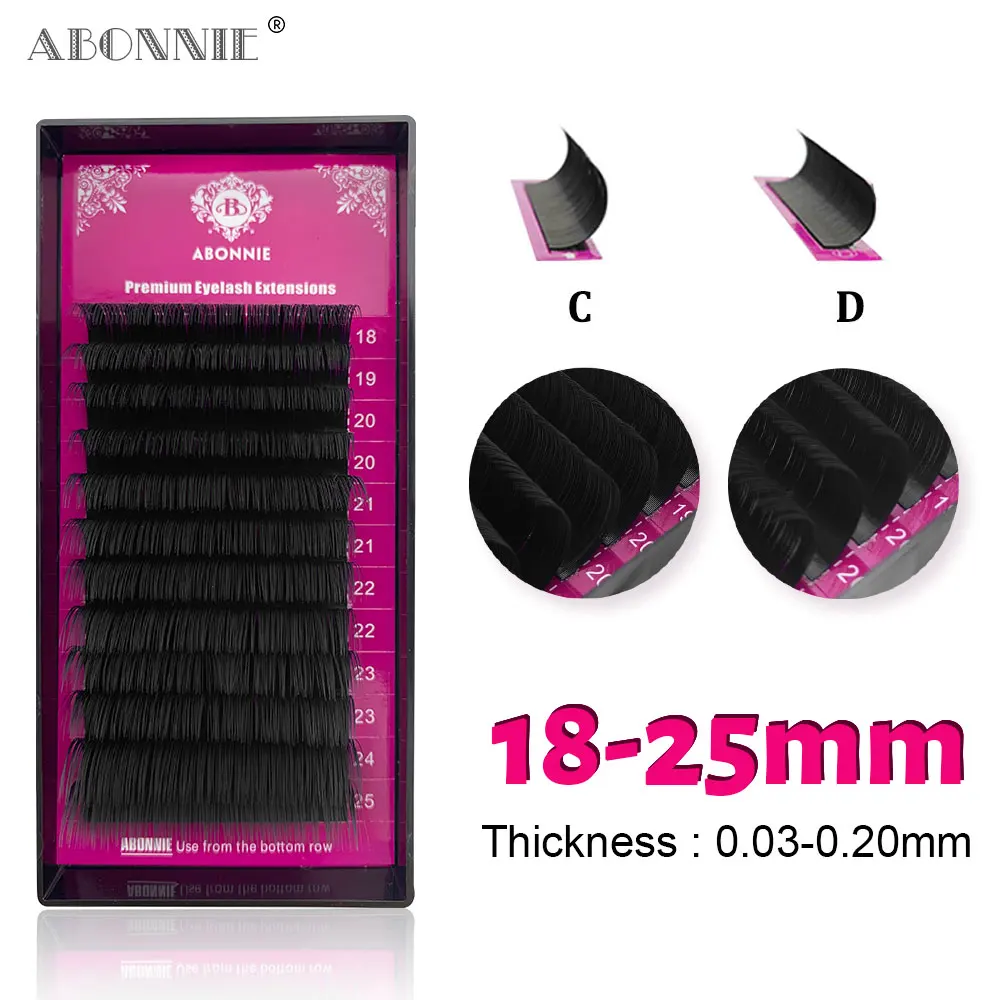 

Abonnie 8-25mm Individual Eyelashes Premium Classic Volum Lashes Mink Fluffy Eyelash Extensions All Size Cilios
