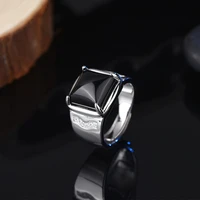 mens ring stainless steel black gem ring men wholesale male ring antique punk jewelry gifts for women hot