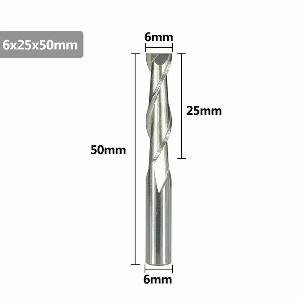 

1x фреза с плоским концом, деревообрабатывающая 2 канавки, хвостовик 6 мм, твердосплавная спираль, резьба по дереву, спиральная фреза, фреза с ЧПУ, инструмент