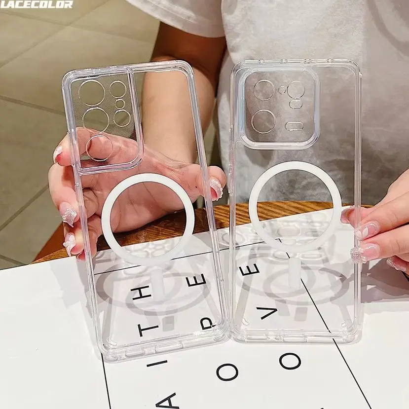 Прозрачный магнитный чехол для Xiaomi Redmi Mi 15 14 14T 13 13T 12 12S 11 Pro Ultra POCO X6 M6pro 4 5G Note