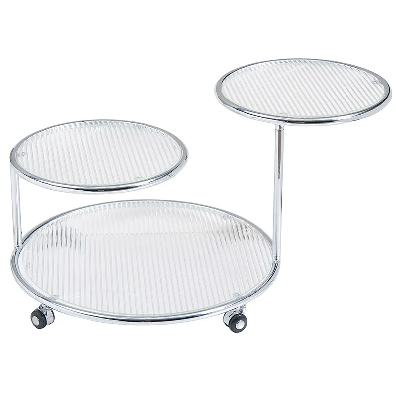 

2021 скандинавский Железный искусство, круглая вращающаяся боковая планка, роскошный стеклянный диван для гостиной, угловой балкон, маленький круглый стол