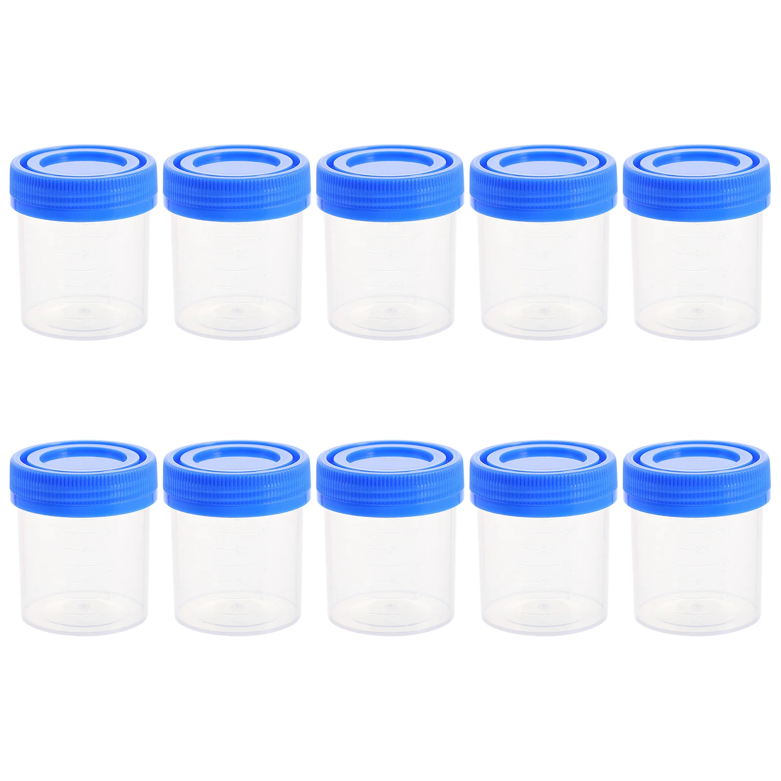 

50 Pcs Screw Urine Cup Plastic Cups Scale Measuring Disposable Pp Container Lid