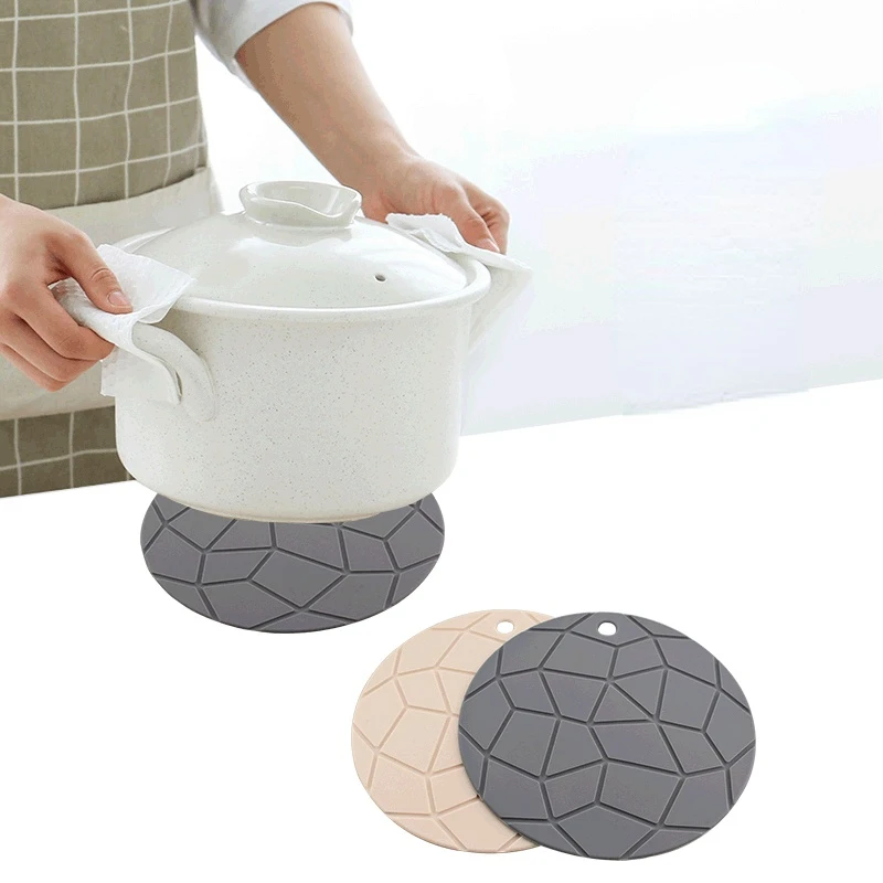 

Круглый Настольный коврик из пищевого силикона, утолщенная термоизоляция, антиожоговый коврик для стола, креативная матовая тарелка для ку...