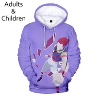 popular fashion 3d print comic hisoka hoodies sweatshirts men women hoodie kids hisoka boy girl purple pullover clothes