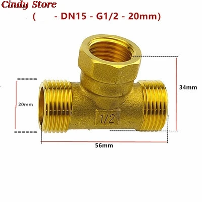 

1PCS Male to Female reducing Brass tee Way Pipe fittings 1/2" 3/4" 1" joints for plumbing pipes