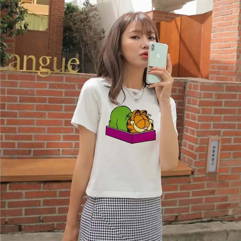 Женская футболка с круглым вырезом в стиле хип-хоп |