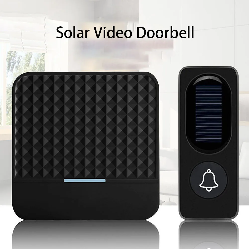

300m Long Range Solar Power WiFi Charging Wireless Waterproof IP65 Doorbell EU US Plug Receiver Door Bell Kit For Apartments