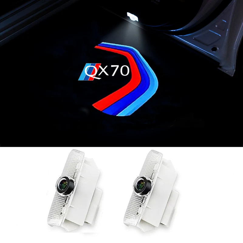 

2Pcs Auto Logo Welcome Lamp LED Car Door Light Logo for Infiniti QX70 2013-2022 QX80 FX37 Courtesy Shadow Emblem Luces