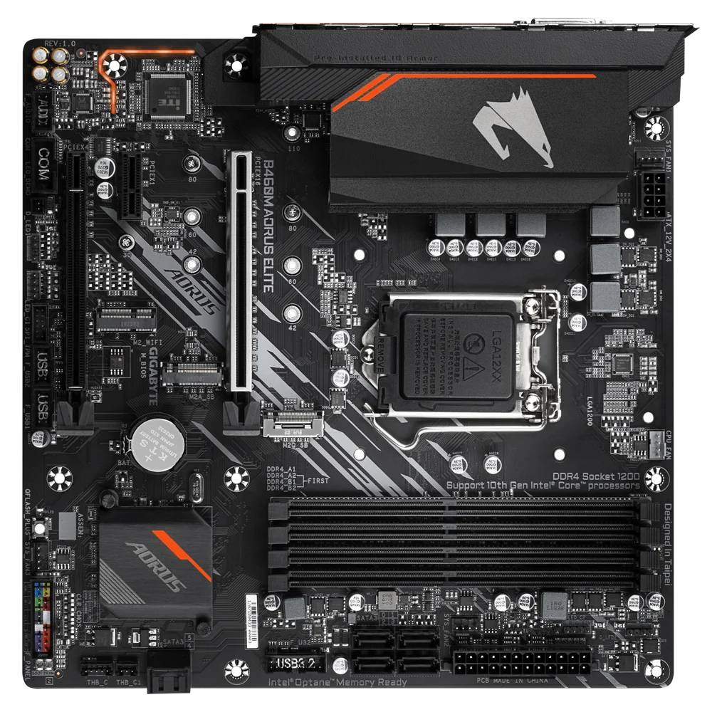 

Gigabyte GA B460M AORUS ELITE Micro-ATX Intel B460 DDR4 M.2 128G Support 10 gen LGA 1200 CPU Disassemble Motherboard