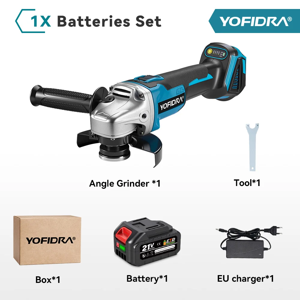 

YOFIDRA Бесщеточная угловая шлифовальная машина 18В
