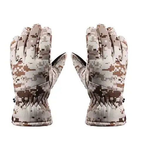 Перчатки мужские тактические, водонепроницаемые спортивные перчатки с камуфляжным принтом для сенсорных экранов, для лыж и зимних походов
