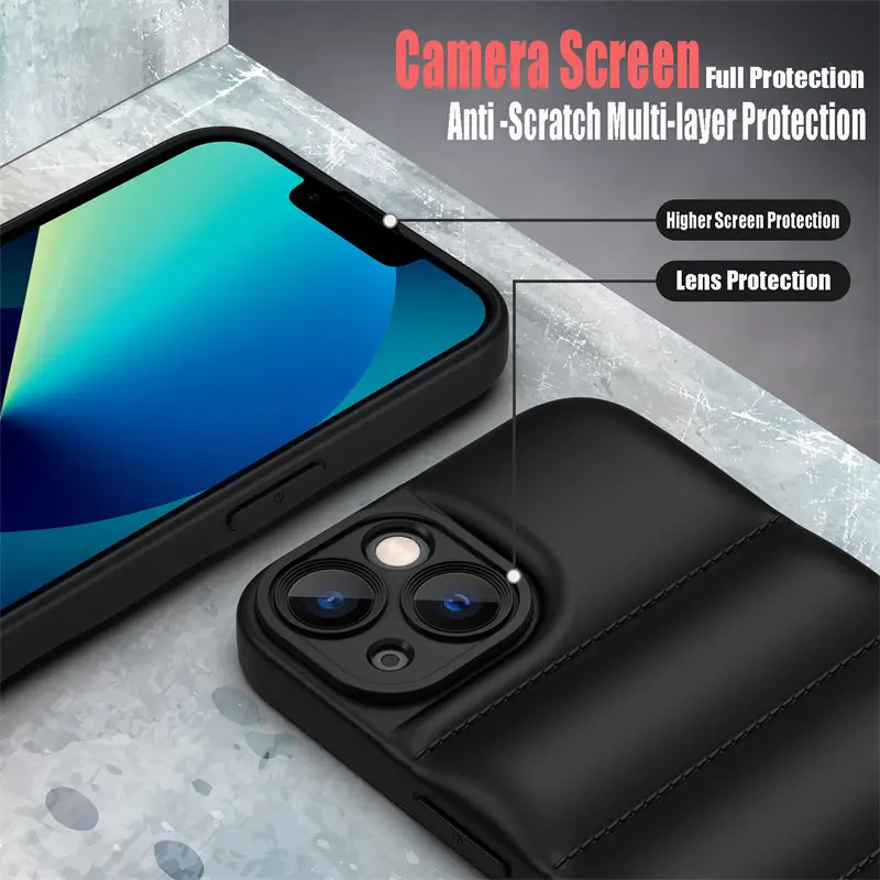 Роскошный тканевый чехол-пуховик для телефона Apple iPhone 13 12 Pro X XS XR MAX 11