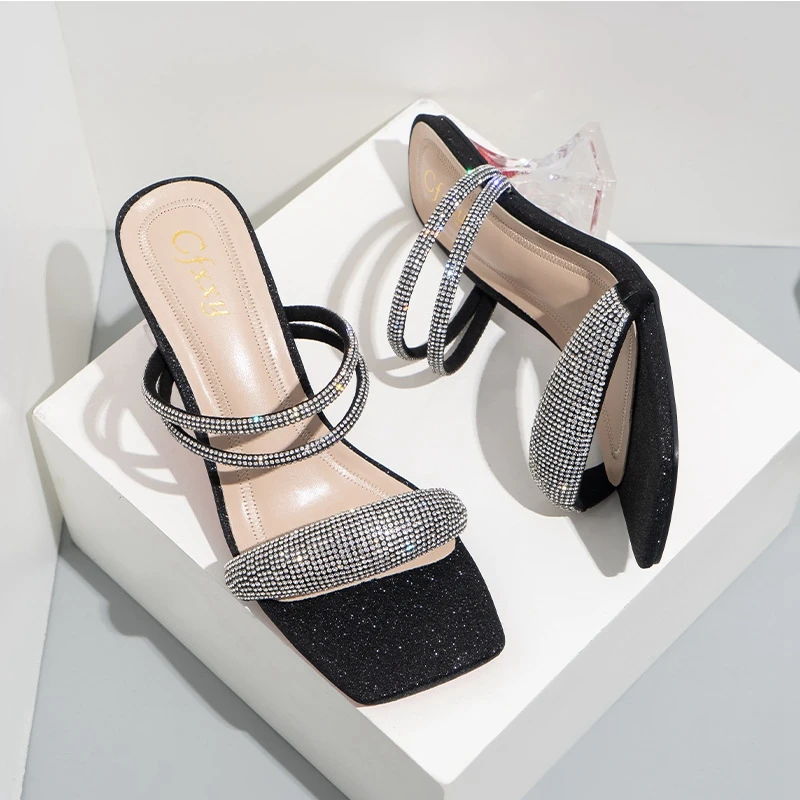 

Женские сандалии-гладиаторы 2022, летние женские туфли-лодочки из натуральной кожи на высоком каблуке, вечерние туфли для выпускного вечера, ...