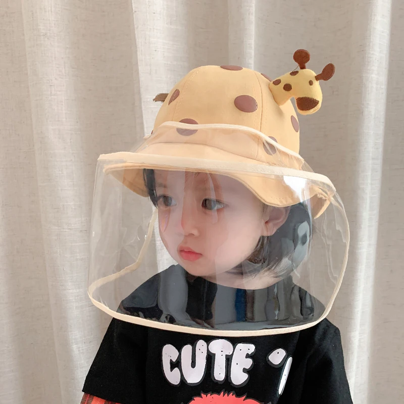 

Children's Splash-proof Face Shield sun visor removable protective mask Anti Droplet Dust-proof cute deer hat girl boy Fisherman