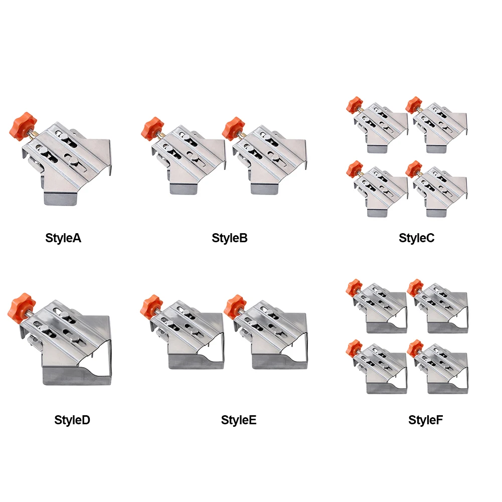 1/2/4 шт. прямоугольный зажим Регулируемая поворотная губка из нержавеющей стали