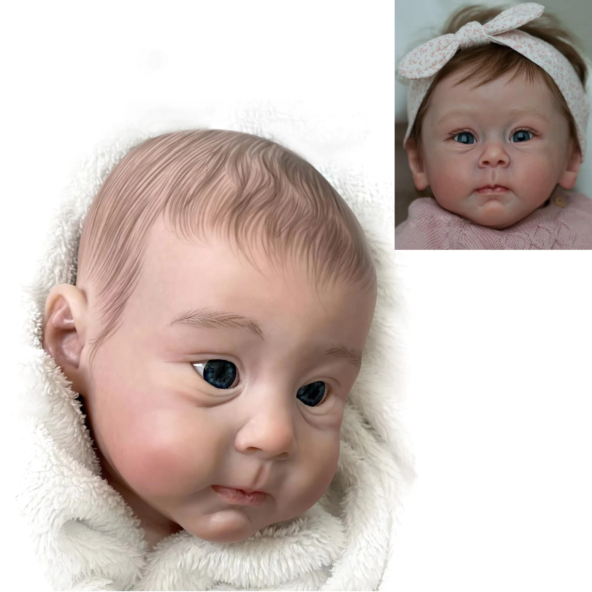 Pаспродажа Кукла реборн с открытыми глазами, Реалистичная кукла ручной работы, 22 дюйма
