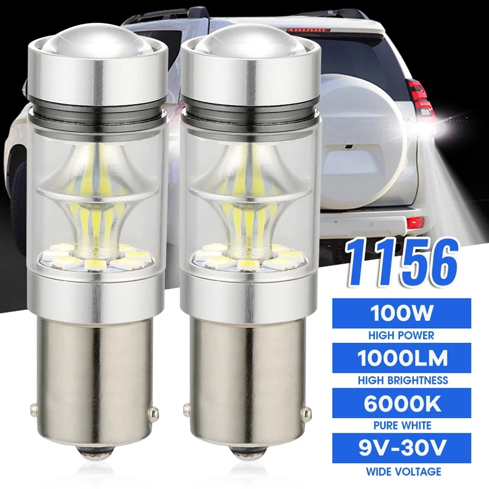 

2pcs 100W 1156 Ba15s 382 CREE LED Bulb Turn Signal Light Reversing Brake Light Turn Signal Reverse Day Lights