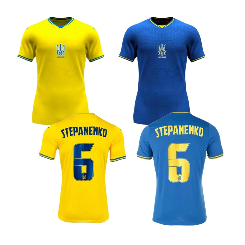 

Men 2021 2022 Ukraine Football Jersey home Yellow away blue Short Sleeve Football shirts