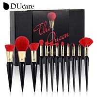 ducare makeup brushes 12pcs the queen seris premium gifts foundation powder face blush eyeshadow make up brush rubber handle set