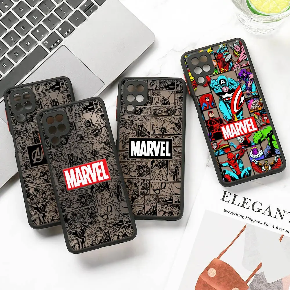 

Marvel Comics Funda For Samsung A50 A30S A20 A70 A7 Cover Galaxy Note 20 Ultra 10 M30s M21 M32 M51 Matte Clear Case The Avengers