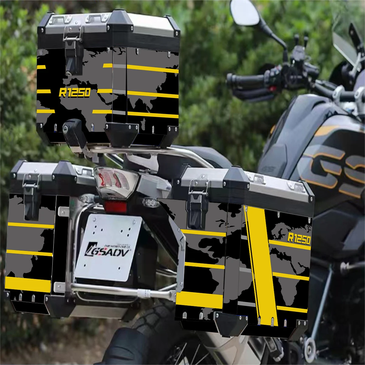 Фото Для BMW R1200GS ADV LC чехол наклейка на коробку мотоциклетная наклейка алюминиевая коробка наклейка для кофров BMW 40GS R1250GS Adventure №1