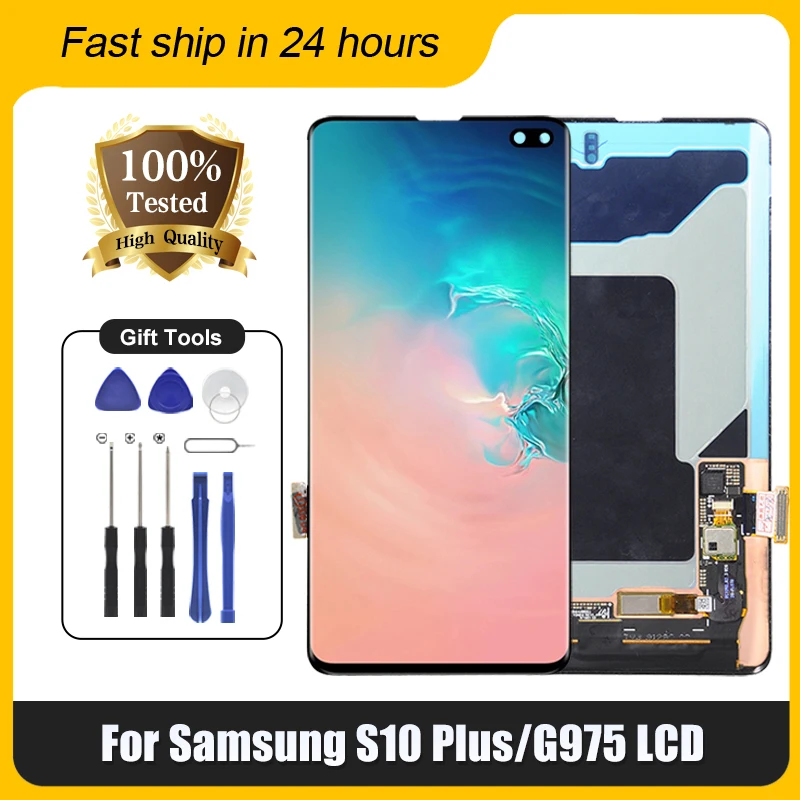 

1PCS New 6.4 Inch S10 Plus Display For Samsung Galaxy G975 Lcd Touch Panel Screen Digitizer G9750 G975F Assembly With Frame