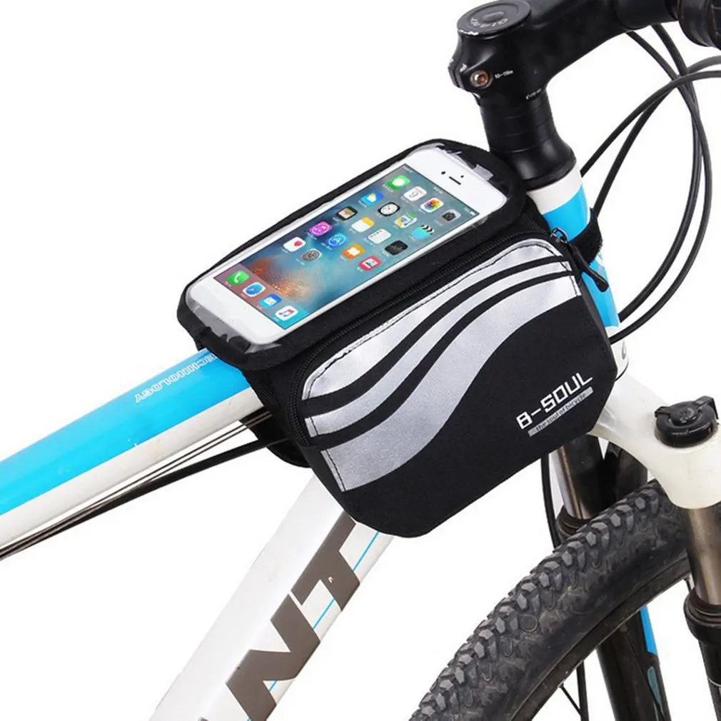 

Cycling Bike Front Frame Bag Tube Pannier Touchable Cellphone Bicycle Accessories MTB Road Bike Riding Bag