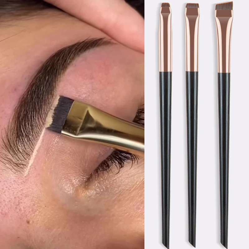 

3pcs Blade Eyeliner Brush Professional Slant Head Eyebrow Brush Line Concealer Ultra-Thin Eyeshadow Brush Makeup Brush Girls