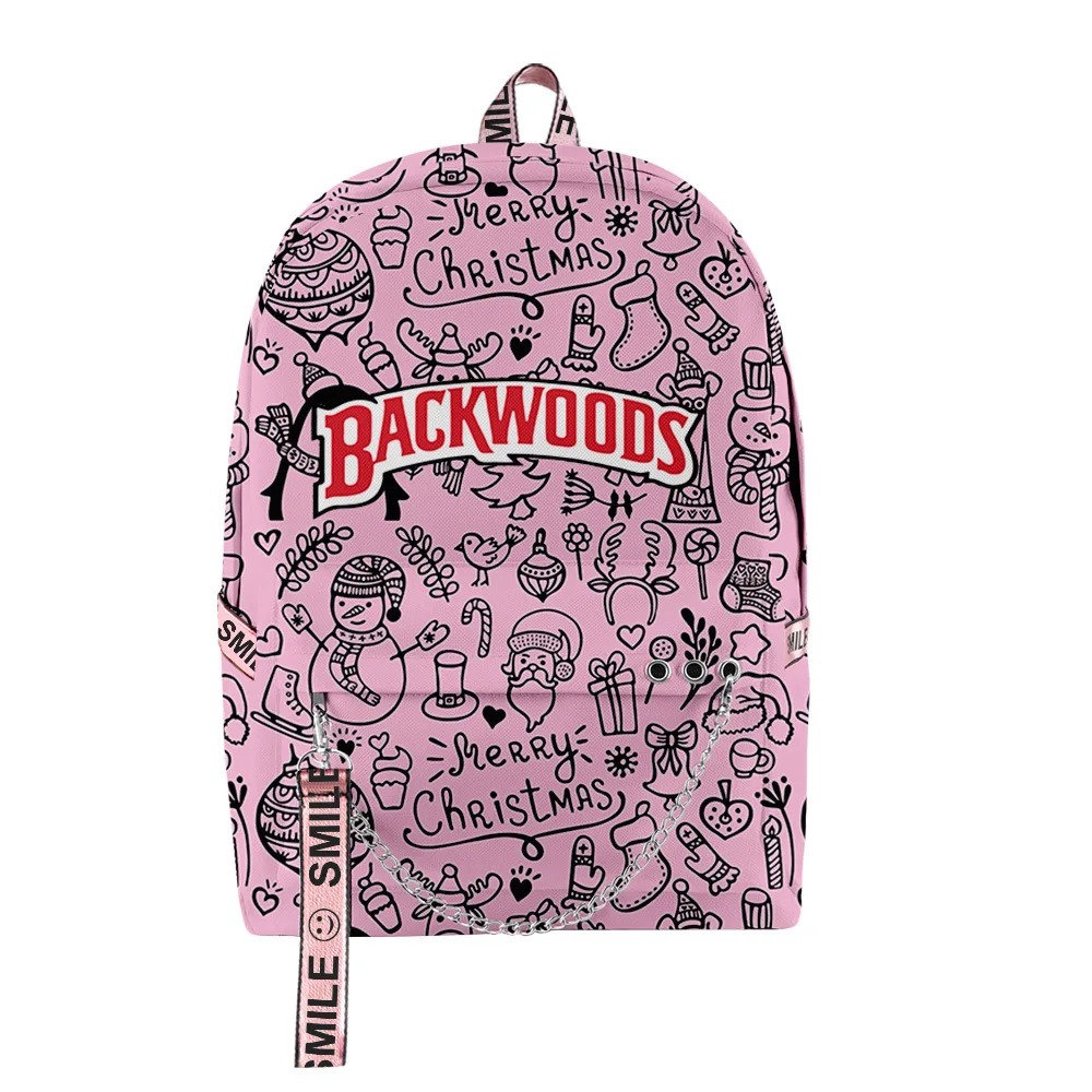 

Kawaii Youthful School Bags Unisex Backwoods Merry Christmas 3D Print Travel Bag Oxford Waterproof Notebook Shoulder Backpacks