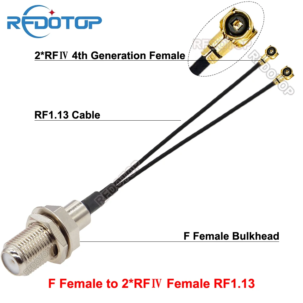

Кабель RFDOTOP F гнездо к 2*Ufl/MHF4/IPX4 гнездо