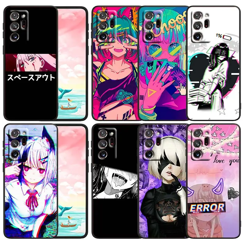 

Cute Ahegao Manga Girl For Samsung Note 20 10 9 Ultra Lite Plus F23 M52 M21 A73 A70 A20 A10 A8 A03 j7 j6 Black Phone Case